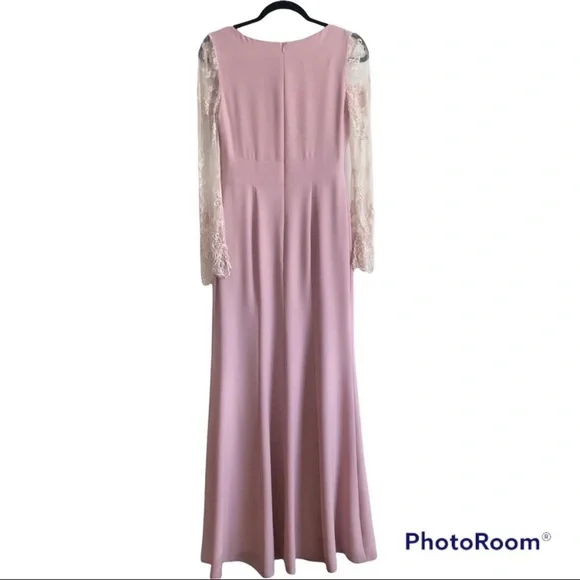 $865 Aire Barcelona Evening Maxi Dress/Gown Lace Nude Size US8